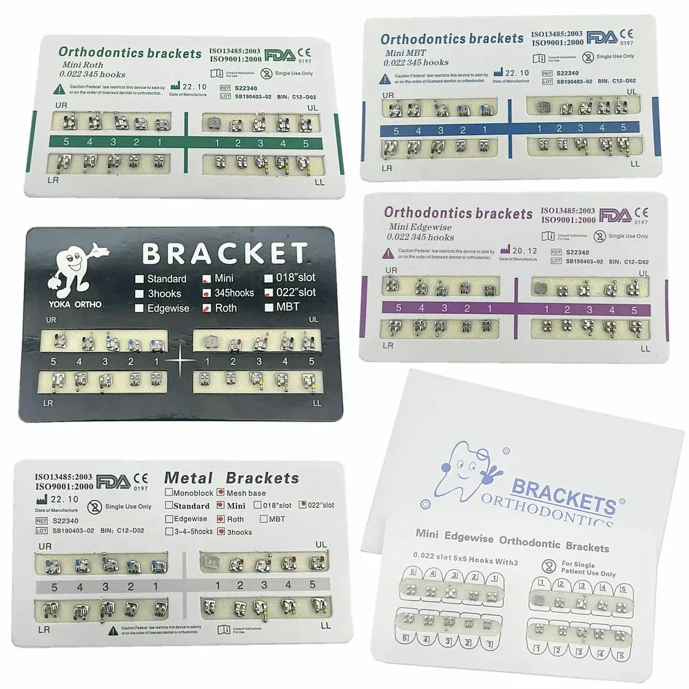 1pack Dental Orthodontic Metal Braces Bracket Mini Roth/MBT/Edgewise 022 Hooks 345 Dental Bracket Dentist Product