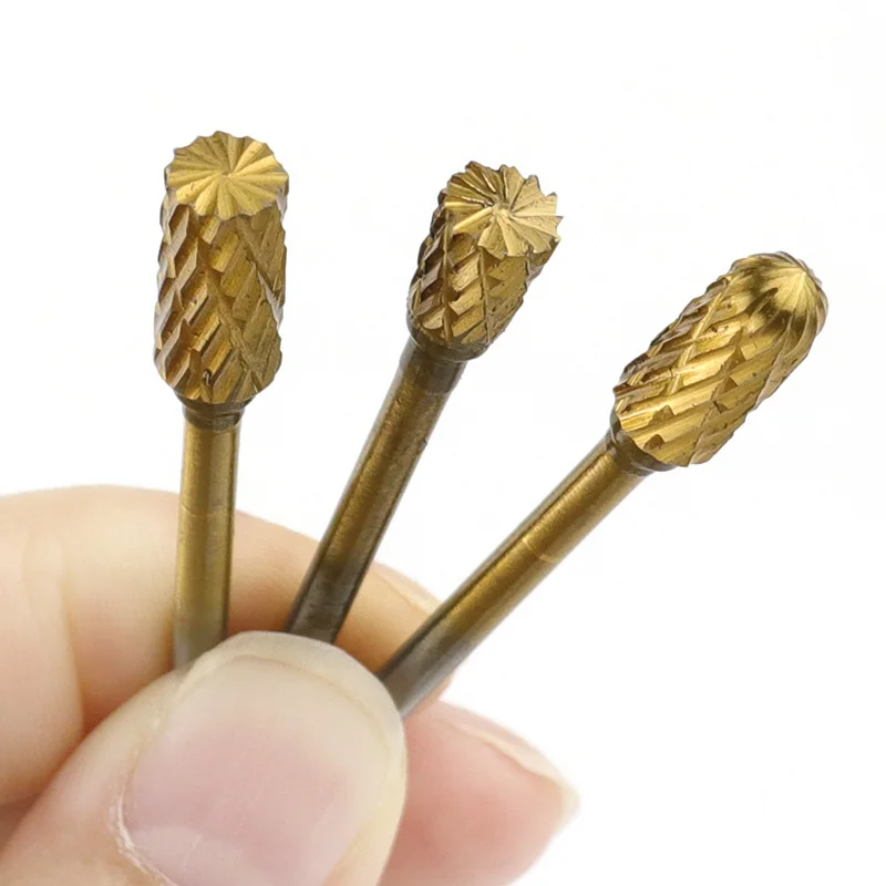 10PC Dubbele Groef Roterende Vijl Slijpen Polijsten Tool Metalen Braam Ruimen Gelegeerd Staal 3*6 voor Precisie werk
