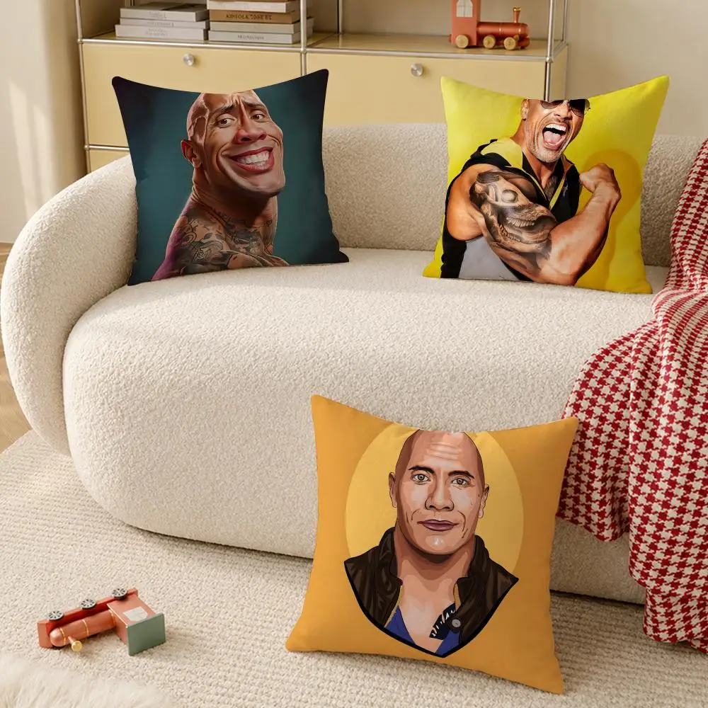 Rock Face America D-Dwayne J-Johnson Cushion Cover Pillow Cover Decorative Throw Couch Home Decor for Living Room Sofa