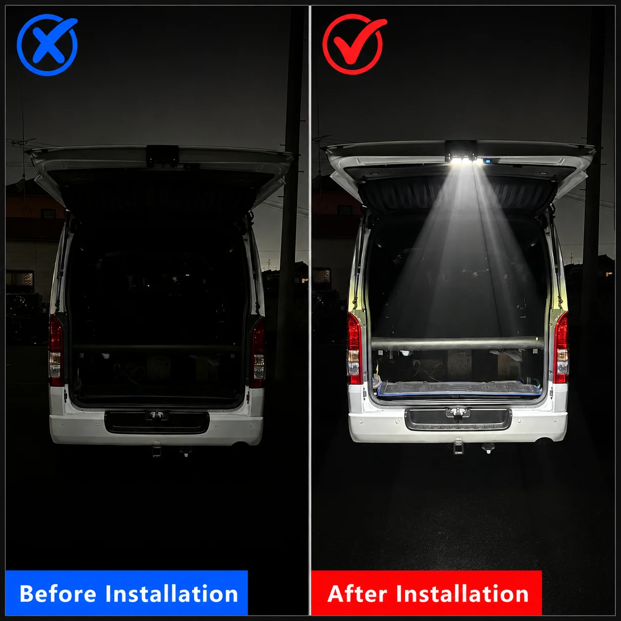 Car LED Trunk Light for Toyota HiAce 200 Series Tailgate Cargo Lamp Car Room Lamp Interior Light Touch Switch Kit Type 4-9 1 Set