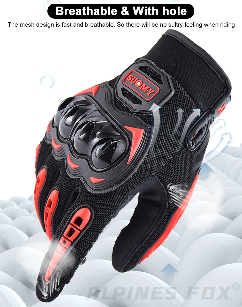VEMAR Sommer Motorrad Handschuhe Männer Schwarz Voll Finger Touchscreen Radfahren ATV MTB Guantes Moto Luvas Fahrrad Reiten Handschuh Frauen Rot – Detail 19