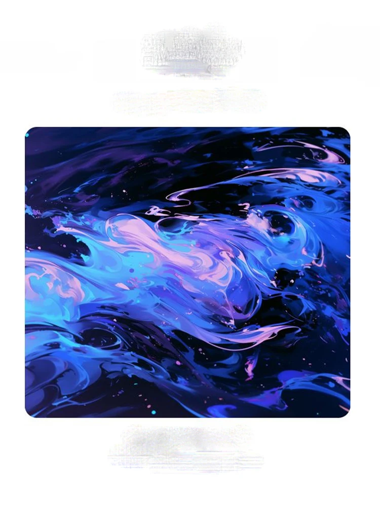 Blue Rendering Glass Pad without Lock Edge Mouse Pad Simple Text Mouse Pad Student Desk Mat Computer Mouse Mat Laptop Deskmat