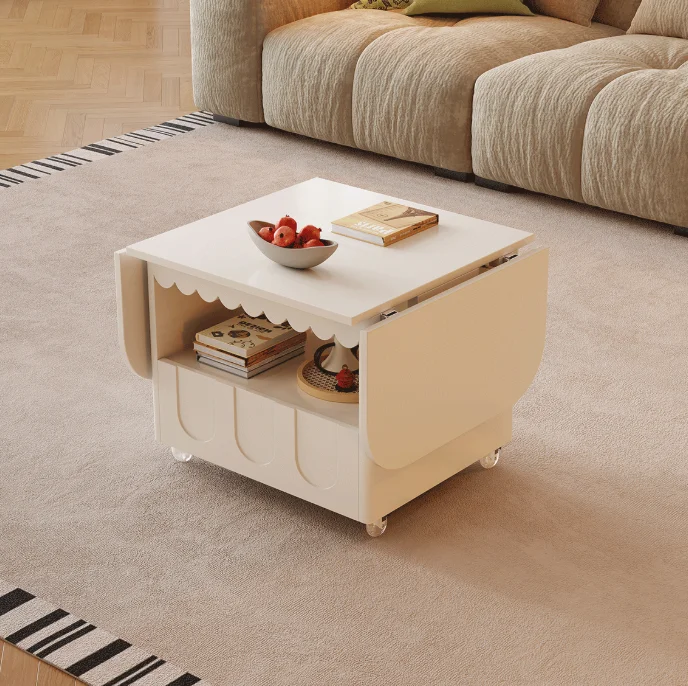 xx-Cream-style Foldable Multi-functional Coffee Table, Living Room Home Storage, Rectangular Movable&