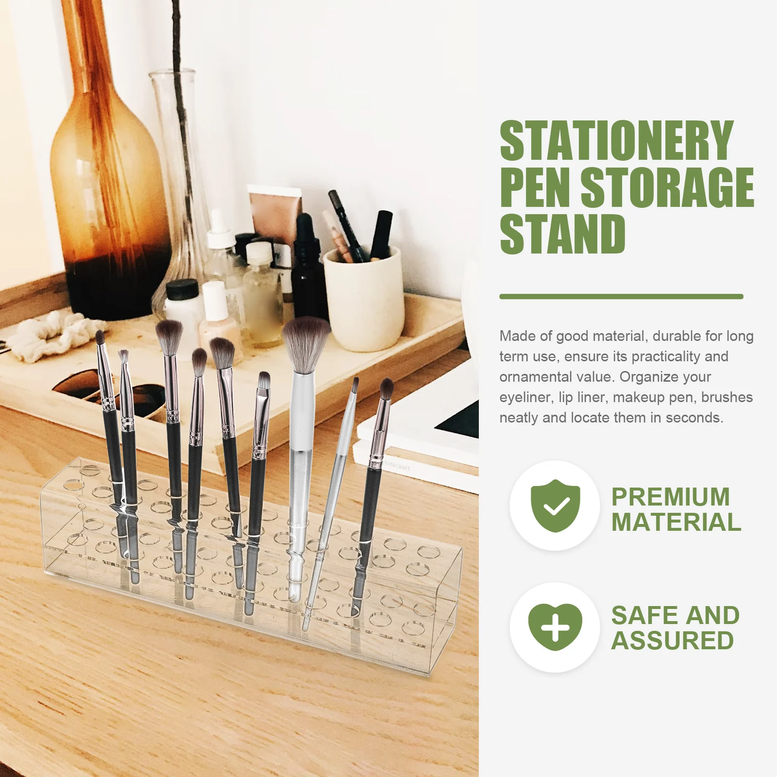 

Transparent Acrylic Stationery Supplies Holder Stationery Storage Display Rack 24 Slots Office Supplies ganizer Desk Tidy
