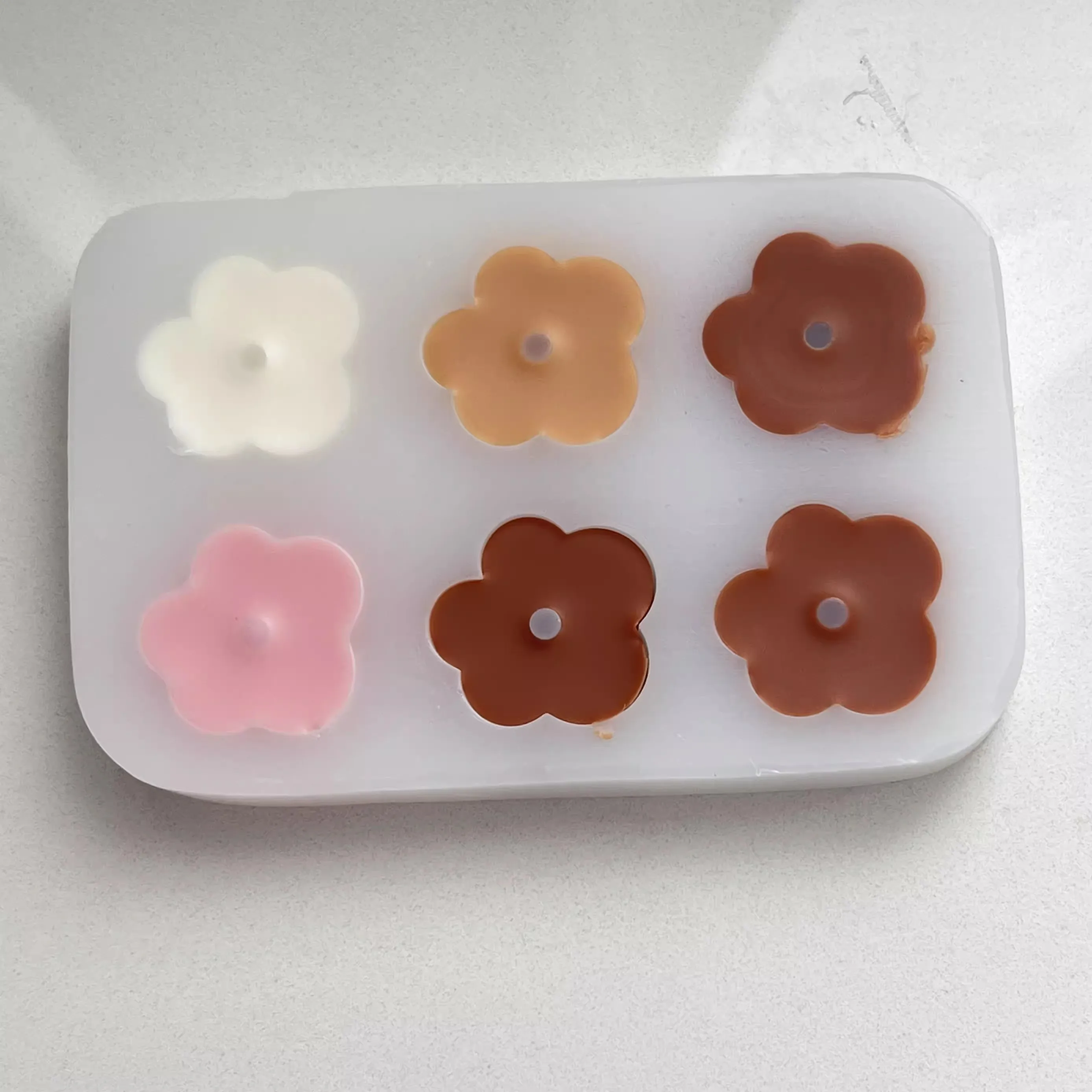 6holes flower silicone mold DIY handmade candle mold food grade fondant cake mold