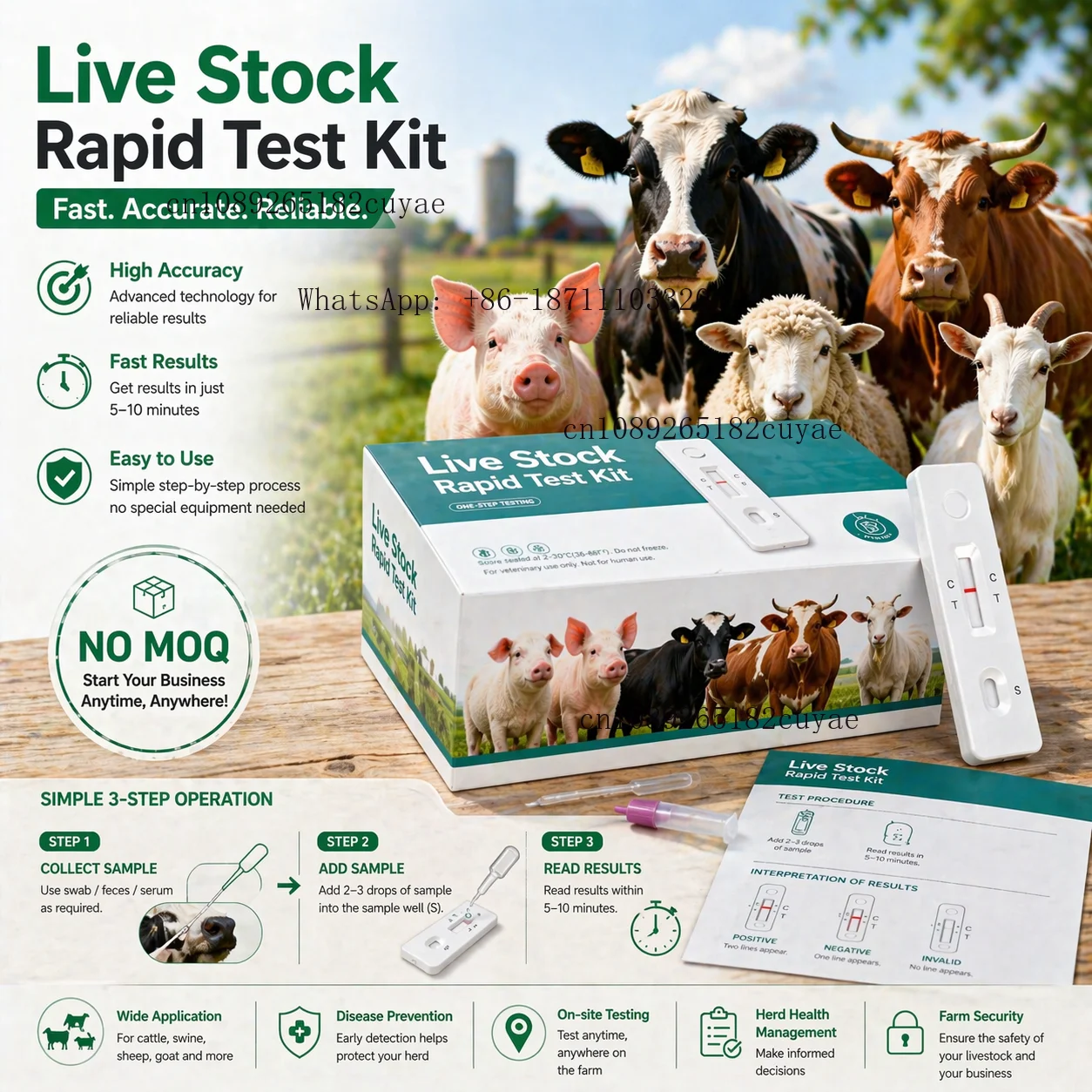 Petcare Sulfonamides Test Card-Reusable for Animal Hospitals & Commercial/Home Use