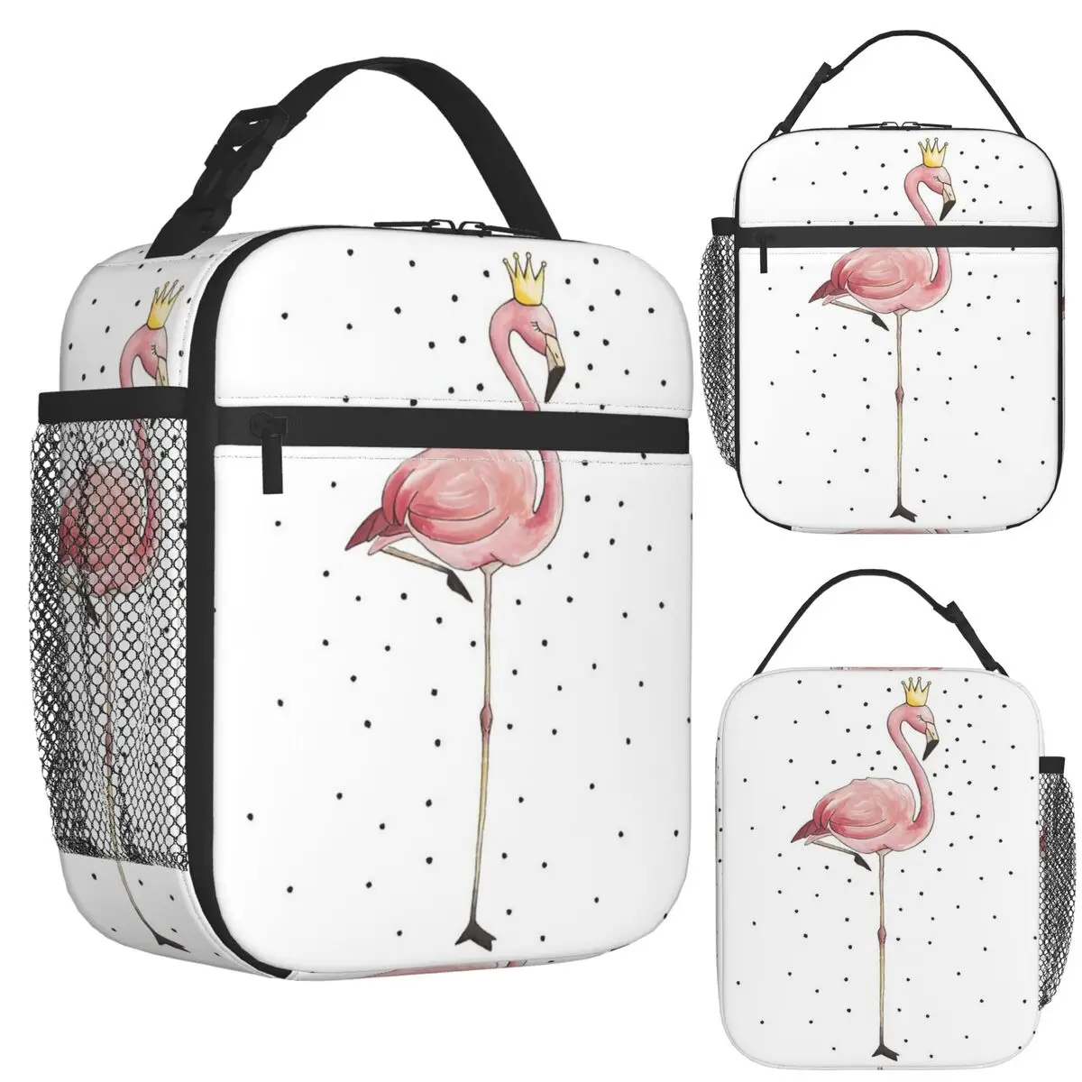 

Flamingo Cactus Tropical Ruber Insulated Lunch Bag for School Bento Storage Food Boxes Portable Cooler Thermal Lunch Box Tote