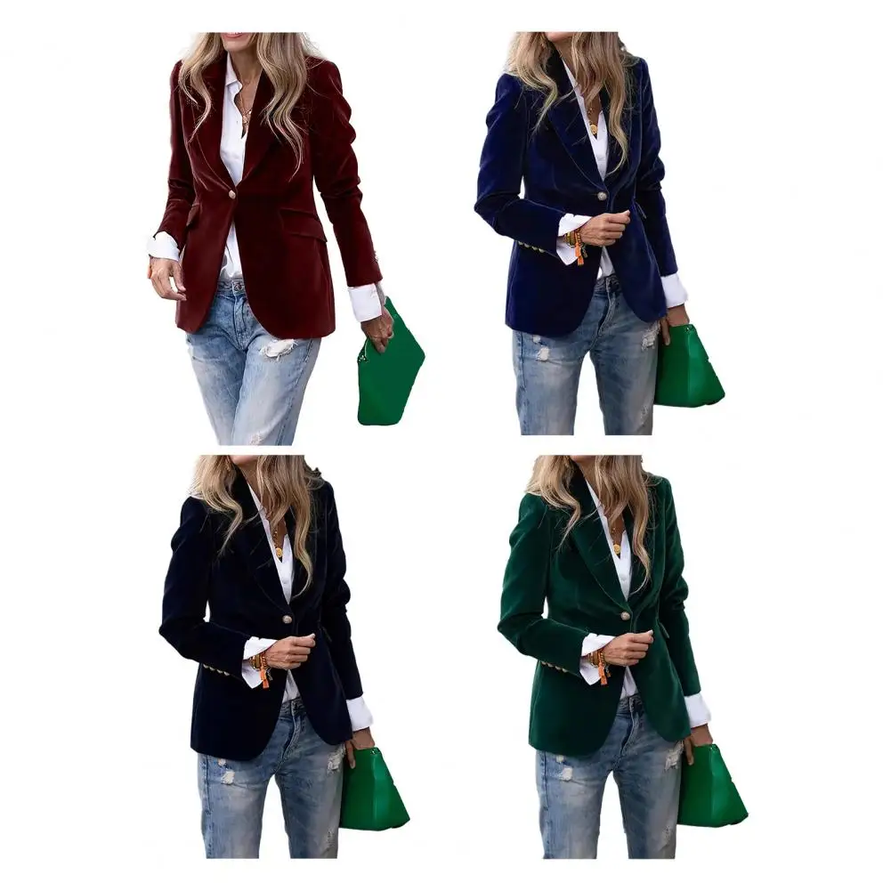 Velvet Large Size Women Prom Peaked Lapel Lady Office Tuxedos For Wedding Guest Wear Slim Fit Evening Formal Blazers Outerwear view 3