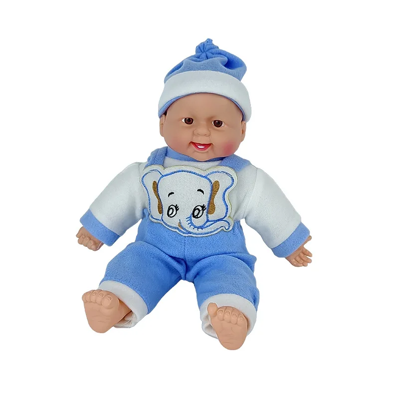 Cotton 30cm strap smiling baby simulation doll 1pc teaching toy reborn baby