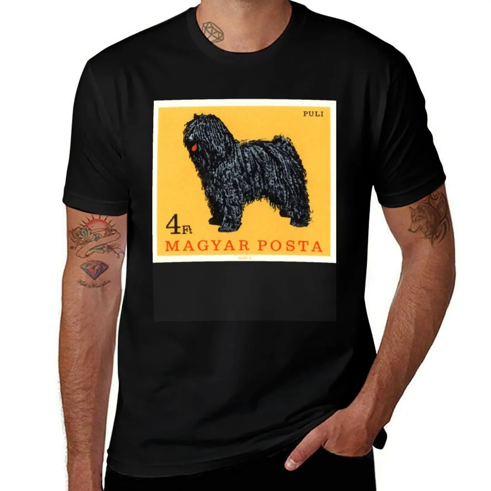 

1967 Hungary Puli Dog Postage Stamp T-Shirt anime tshirt man graphic t shirt