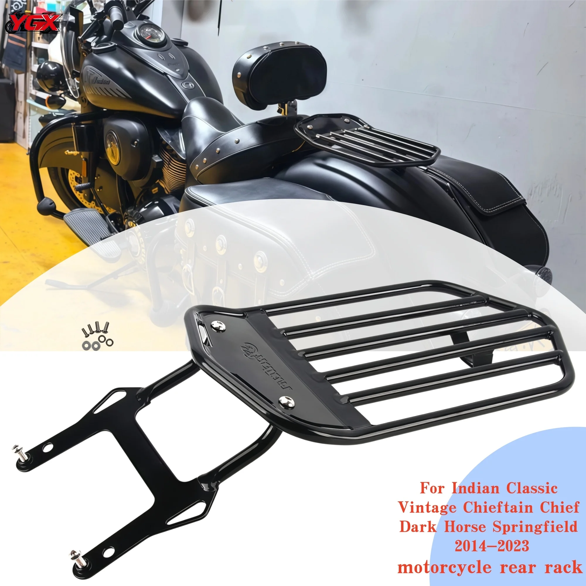 motorcycle-rear-carrier-mount-accessories-for-indian-classic-vintage-chieftain-chief-dark-horse-springfield-2014‑2023