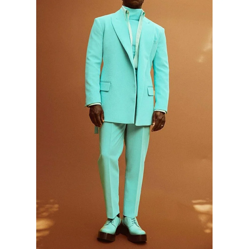 

Летний новый стиль, однотонные мужские костюмы, комплект из 2 предметов, куртка, брюки, рабочий повседневный повседневный мужской костюм, комплект