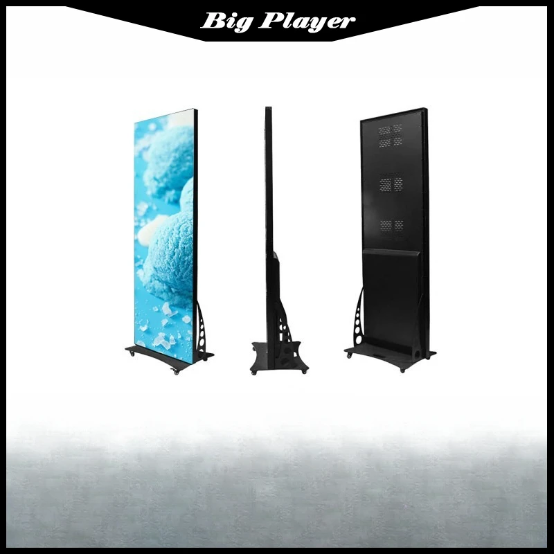 

Светодиодный плакат с зеркальным экраном P1.8P2.5 Напольный подвижный светодиодный рекламный экран Светодиодный плакат
