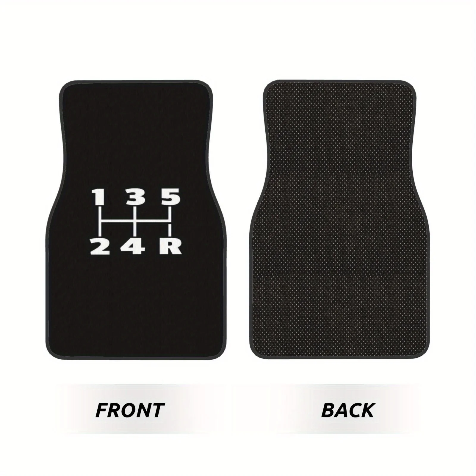 Universal Floor Mats Featuring A Car Gear Pattern, Made From High-Density Polyester Fiber, Designed For Year-Round Use In A 4pcs