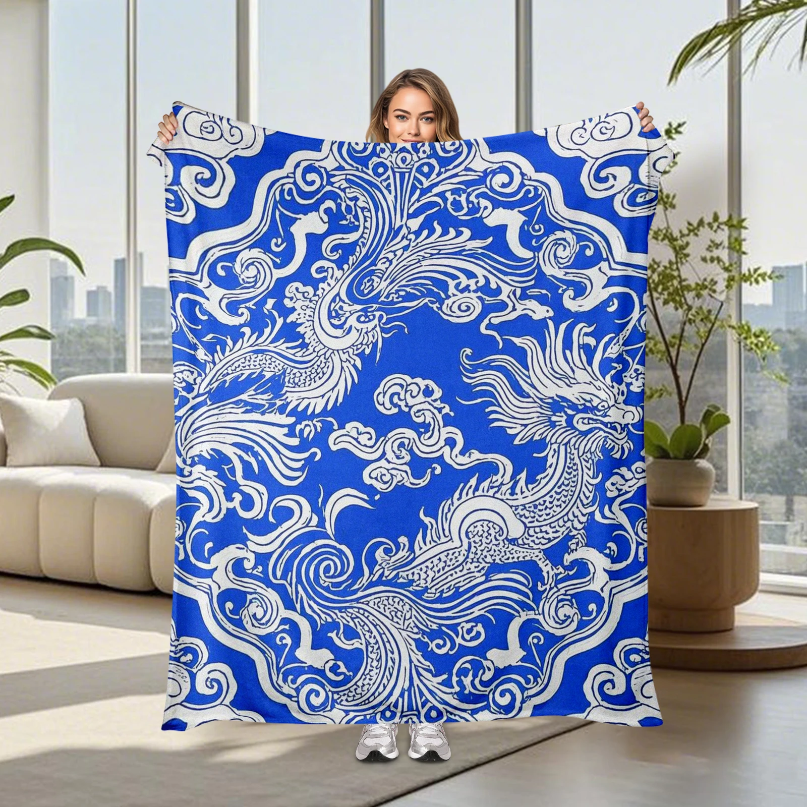 

Classic Chinese Dragon And Phoenix Motif Blanket Combines Tradition With Modern Comfort As A Gift