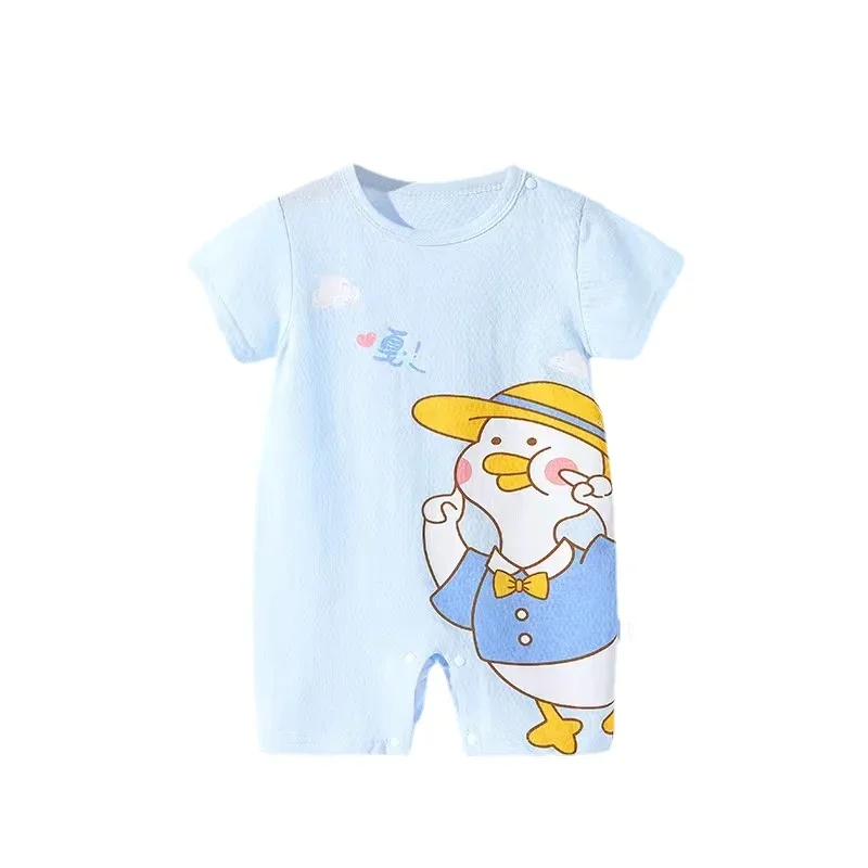 0-12M Unisex Newborn Baby Clothe Summer Thin Cotton Baby Romper Baby Boys Girls Short Sleeve Jumpsuit Playsuits Overalls Outfits