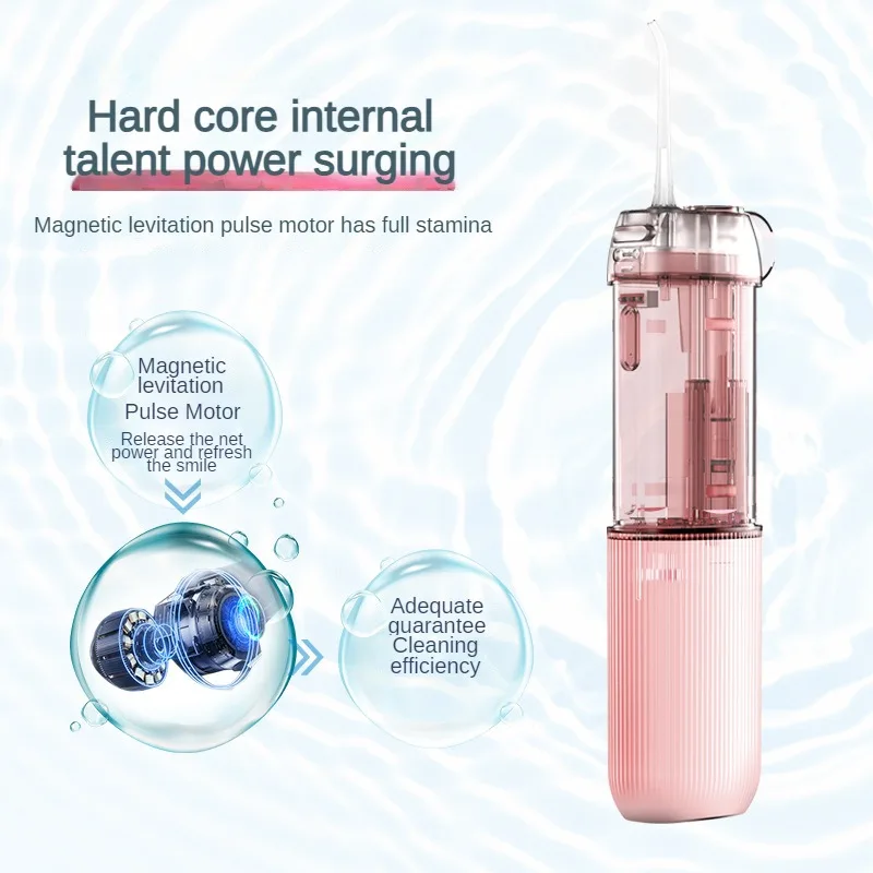 Electric Pulse Oral Irrigator Water Flosser Intelligent Portable Dental Cleaner IPX7 Waterproof 190ml 3 Modes Magnetic Charging