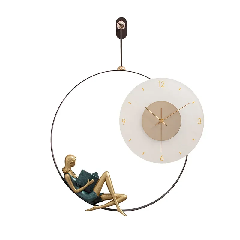 Nordic Creative Retro Design Art Wall Clock Remote Control LED Light Simple Silent Wall Clock