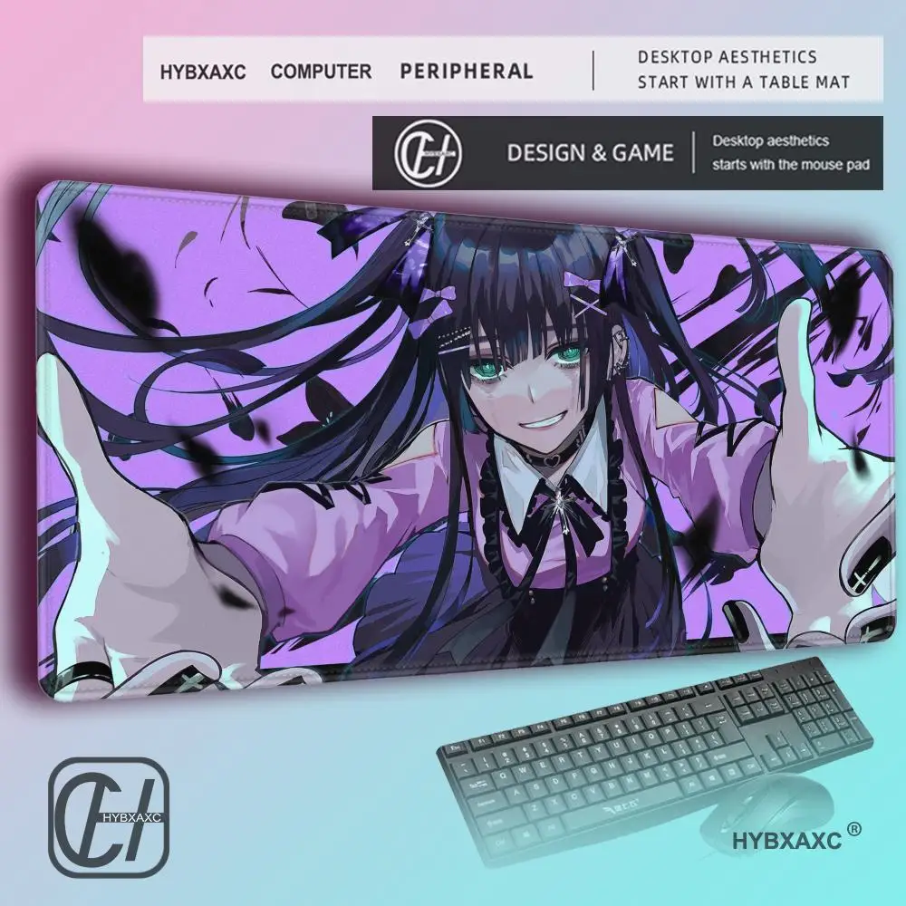 HYBXAXC A-ado Virtual Idol Extended Gaming Desk Mat Thick Rubber MousePad Precision Stitched Edges Waterproof Keyboard Pad