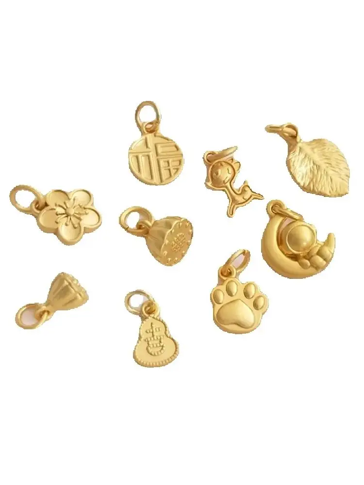 18K dummy gold paua lotus gourd blessing Sakura leaves cat paw deer pendant DIY bracelet ornaments Pendant