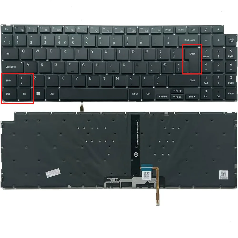 UK Backlit Laptop Keyboard For Samsung Galaxy Book NP750XDA NP755XDA 750XDA 755XDA KD6DE V2054KFAK1 HQ21015897000
