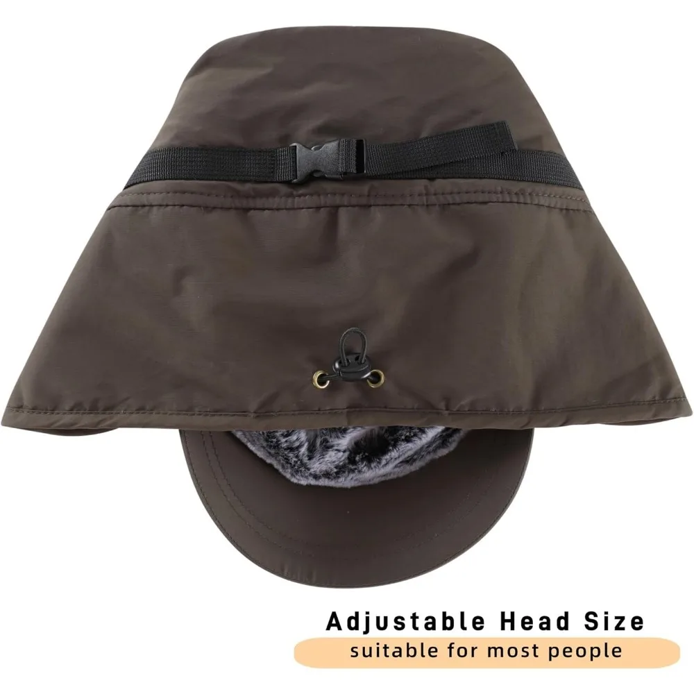 

Мужская зимняя шапка с козырьком, теплая шапка-ушанка, бейсболка из искусственного меха на полностью подкладке, охотничьи шапки-трапперы