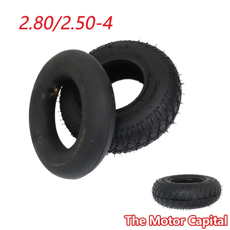 Good quality QIND 2.80/ 2.50-4 Tire + Inner TUBE Bent Valve Gas Electric Scooter Bike