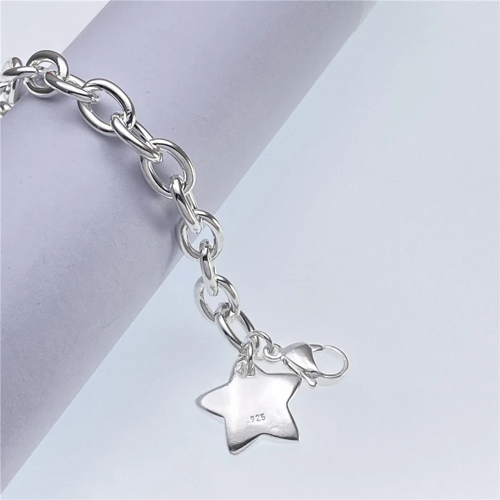 

925 Silver Hanging Star Mid Star Bracelet for Women and Students, Personalized Versatility, Simple Gift for Best Friend Jewelry