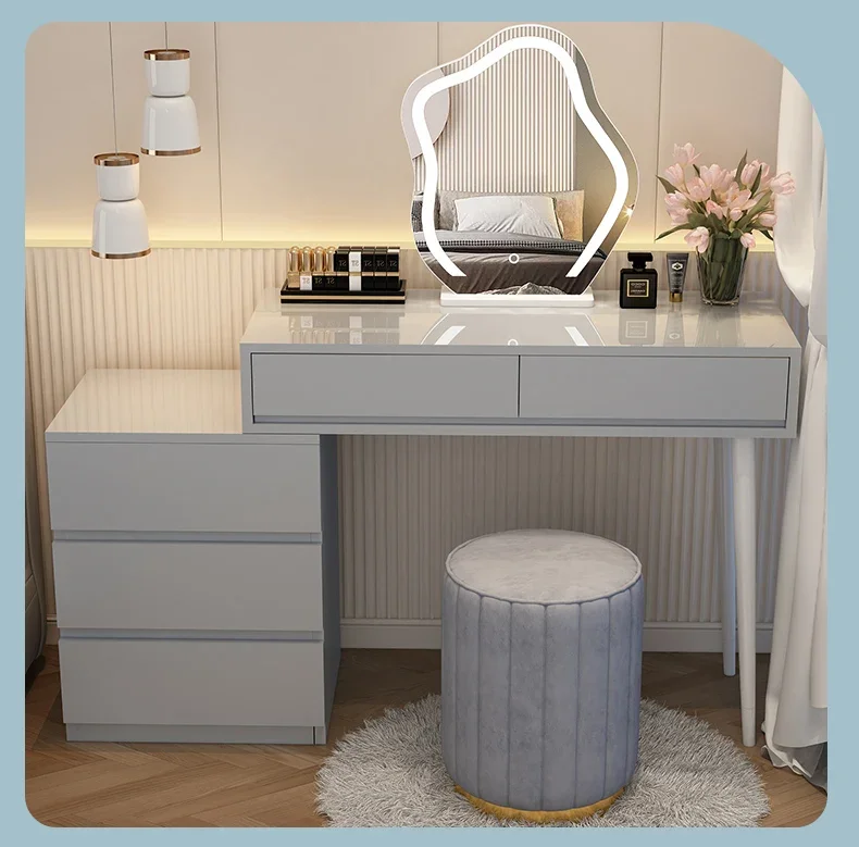 Estilo creme, penteadeira, quarto, simples, moderna, mesa de maquiagem, madeira maciça