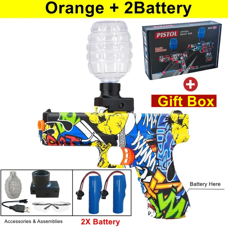 Elektrische Burst Splatter Blaster Speelgoedpistool Gel Blaster Buitenschietspellen Cadeau voor jongens, kinderen en volwassenen (kogels niet inbegrepen)