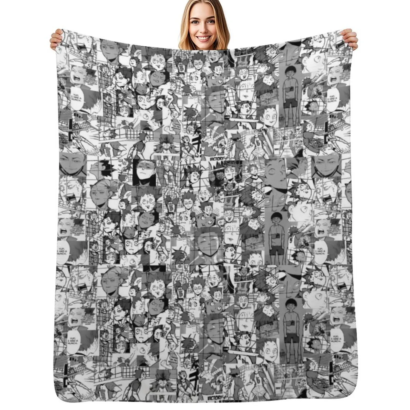 

Tendou Satori manga collage Throw Blanket Summer Cool Breathable Blanket for Sleeping