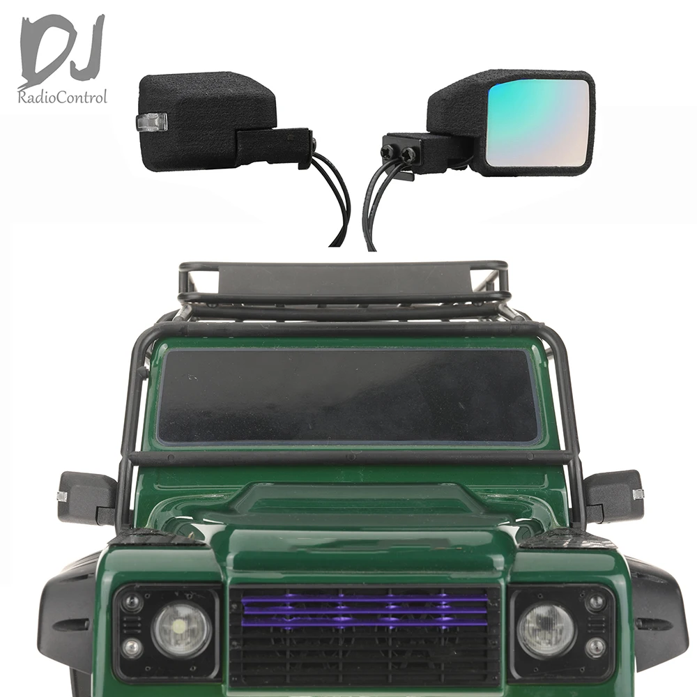 

DJ Rearview Mirror with Trun Signal Lights Rotatable for 1/10 Defender D110 New Bronco AXIAL SCX10 III Wrangler RC Car Part