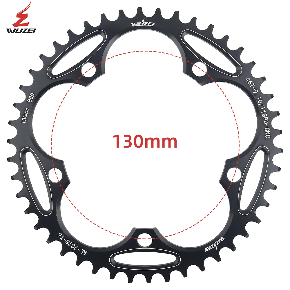 WUZEI 130 BCD Chainring 38T 40T 42T 46T 50T Narrow Wide Star Road Bike Crown 5 Bolts Front Star for Folding Bicycle