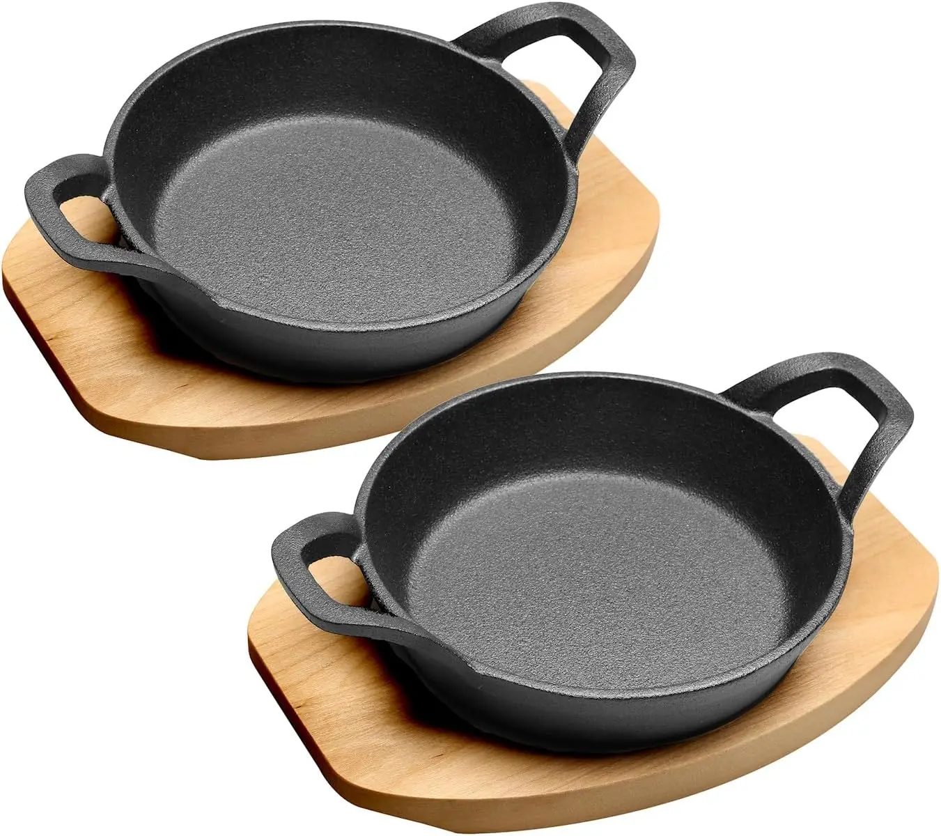 

Cast Iron Ramekin Set Oven Safe Mini Skillets Bakeware Bowls Casserole Pots, 6.5" x 1 1/2", 12 oz - 2 PC Set