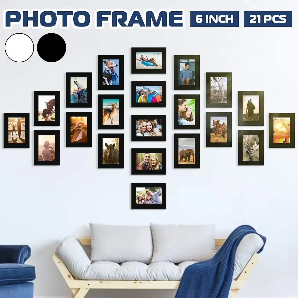 11pcs/Set Frame Picture Photo Kit Removable Wall Mural Black White Color DIY Photos Frames Sticker Decal Home Living Room Decor