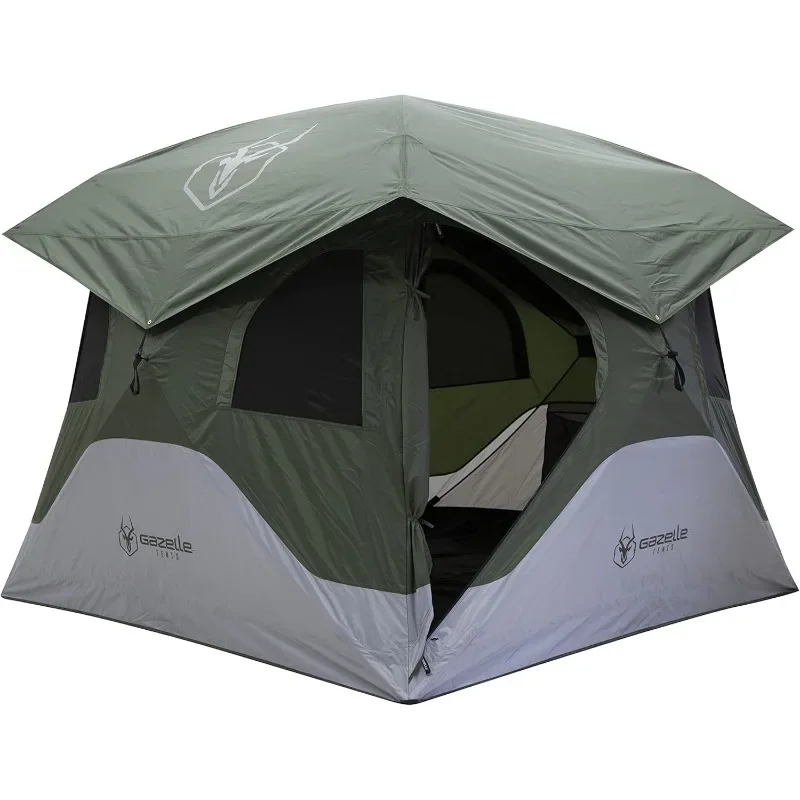 

Gazelle Tents™ T4 Hub Tent, Easy 90 Second Set-Up, Waterproof, UV Resistant, Removable Floor, Ample Storage Options, 4-Person