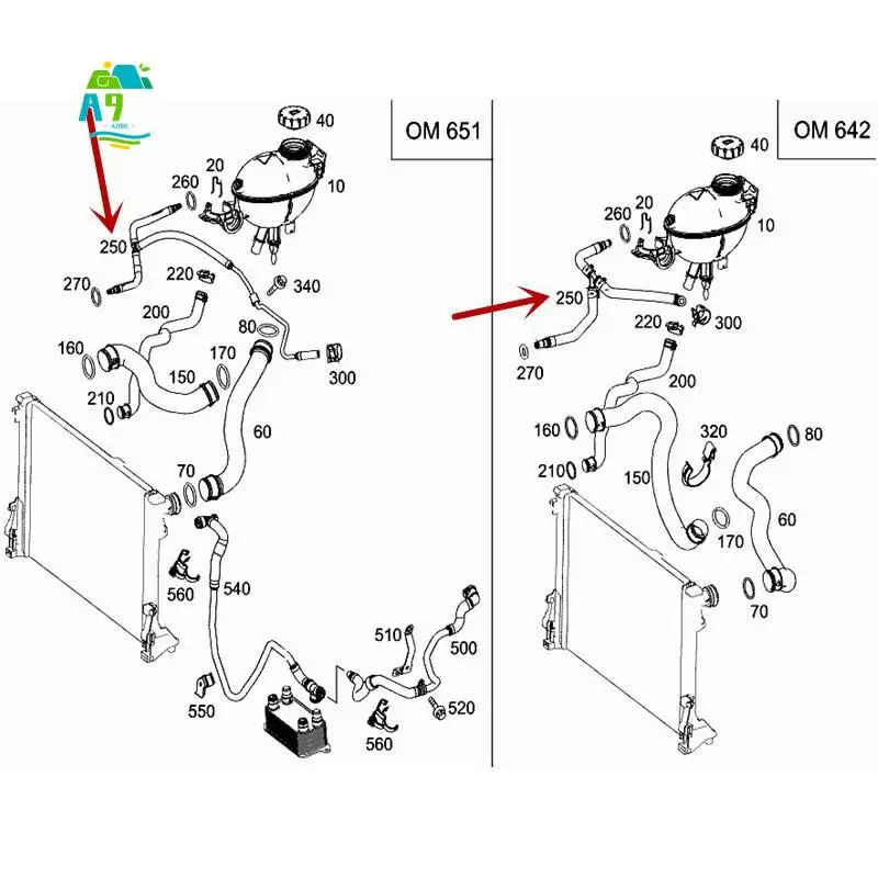 

A09E-Новый вентиляционный шланг, заменяющий чайник, водопроводная труба, выхлопная труба для Mercedes Benz C/E 200/250 A2045010925