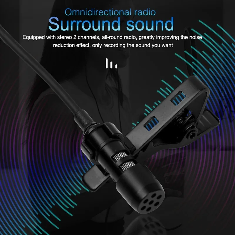Mini Microphone for iPhone Lightning Type C 3.5mm Microfone for Samsung Huawei Xiaomi Lavalier Clip-on Recording Microfonoe
