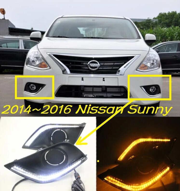 almera Bumper lamp for 2014~2016 Sunny daytime light,car accessories,LED,Sunny fog light,2ps/set,Teana;Sylphy;R50,Sunny