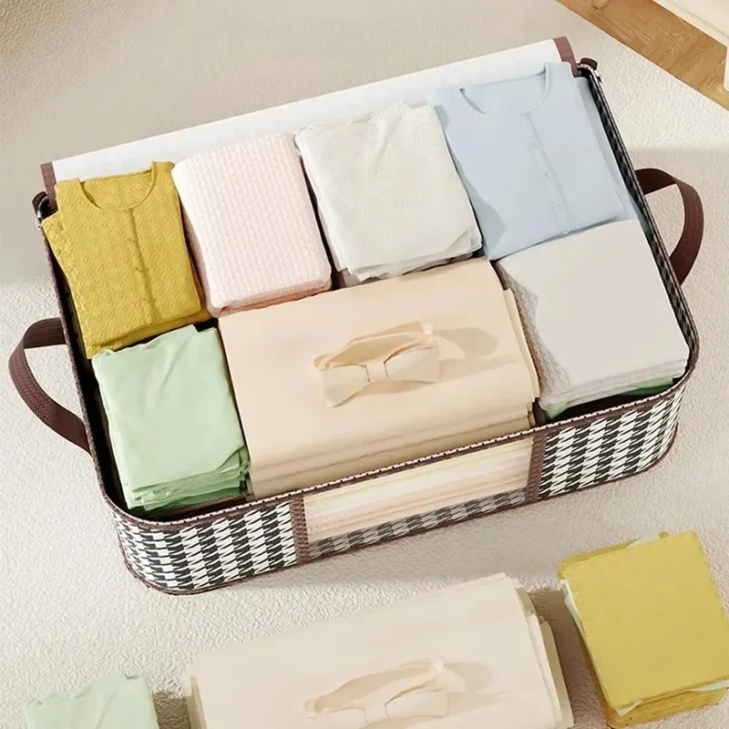 Large Capacity Clothes Quilt Organizer with Transparent Visual Window, Zipper & Handle Wardrobe Storage Bin for Home Bedroom