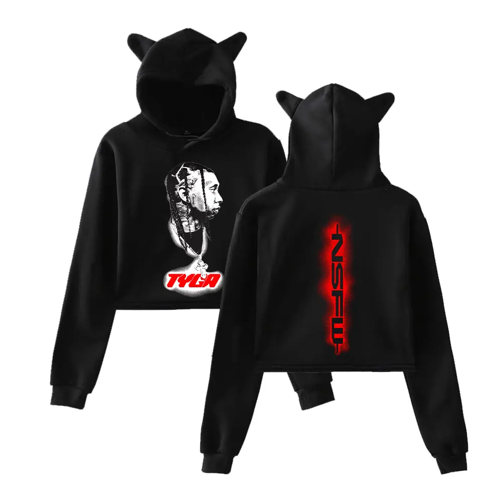

Tyga Vintage 90s Streetwear logo Hoodie Merch Hoodies Sweatshirts for Girls Cat Ear Crop Fashion Sports Pullover