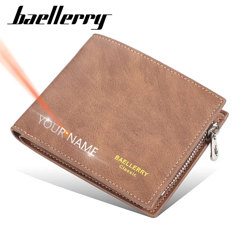 

Baellerry имя гравировка новые короткие мужские кошельки держатель для карт мужской кошелек высокого качества маленький тонкий карман для монет мужской кошелек