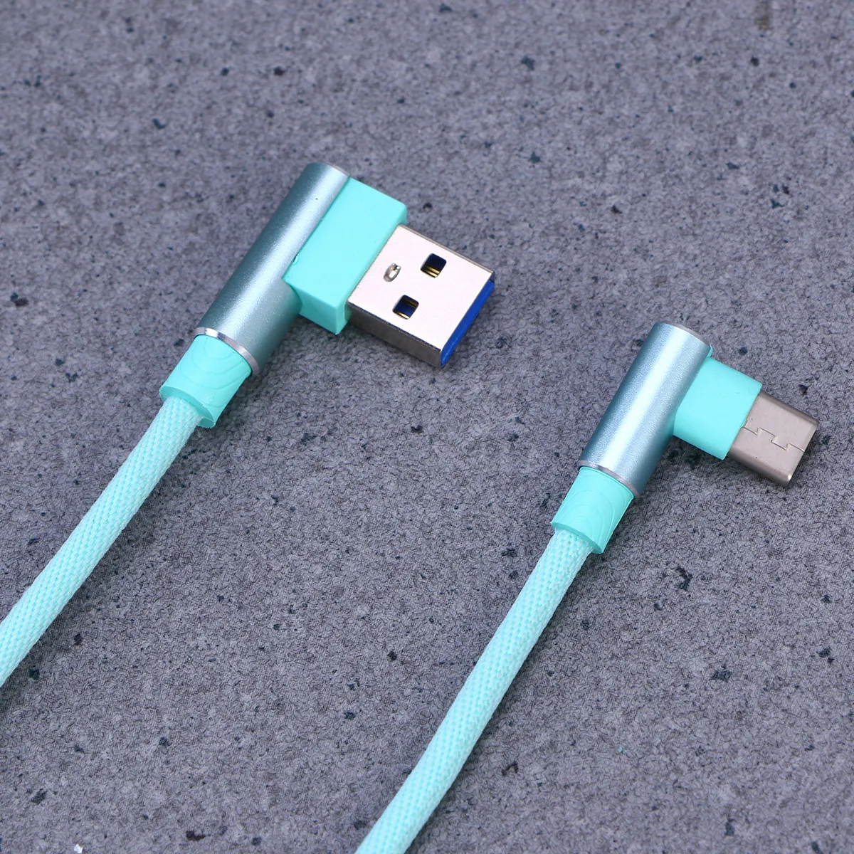 1M Right Angle Type-C Charging Cable Nylon Braided Fast Charging USB C Cable Data Sync Cord for P20 10