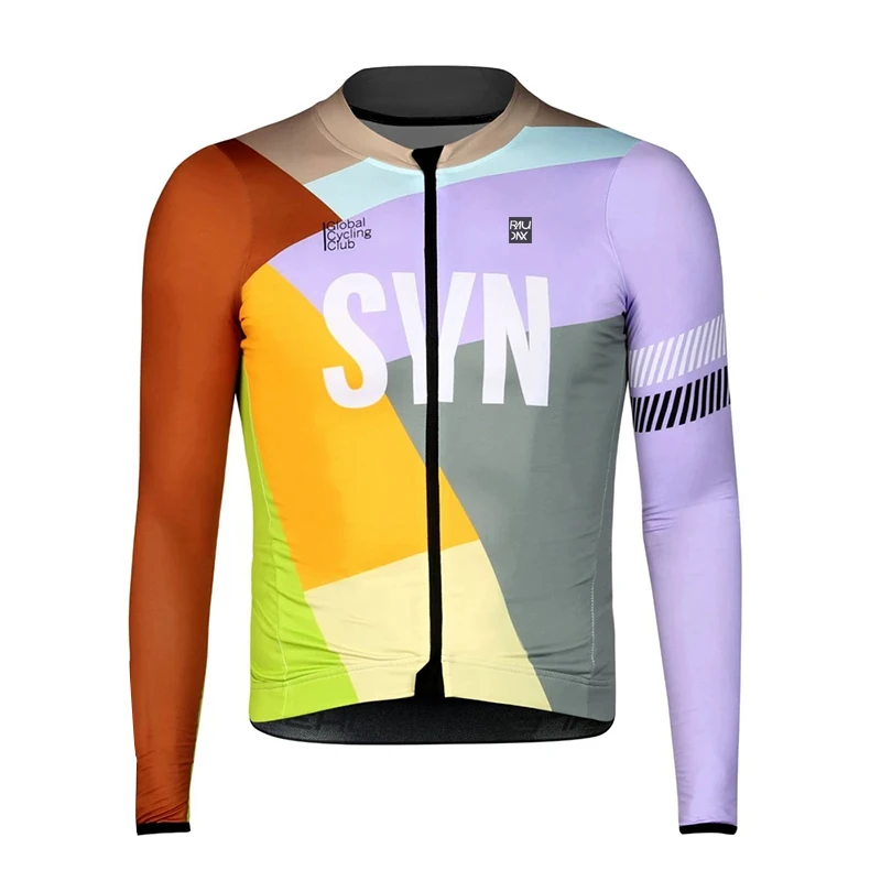 New Biehler SYN SYNDICATE Cycling Long Sleeve Jersey MTB Tops breathable Aero Lightweig Lycra Men Spring Bicycle Sports Clothing