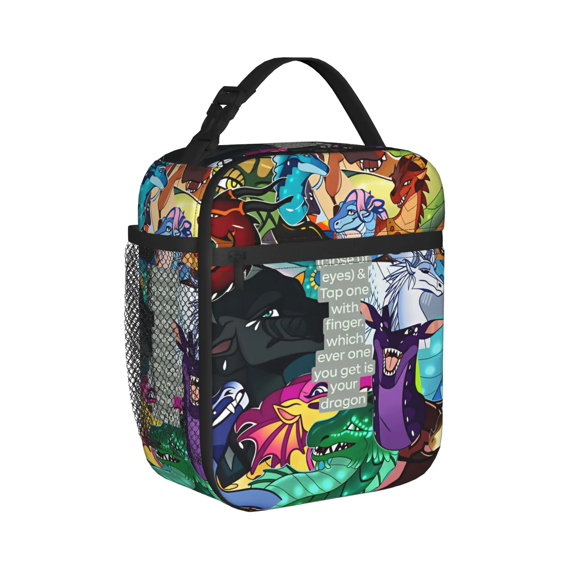 Wing Of Fire dragons Lunch Bag For Girls  Graphic Lunch Box Vintage  Cooler Bag Convenient Waterproof Tote Food Bags