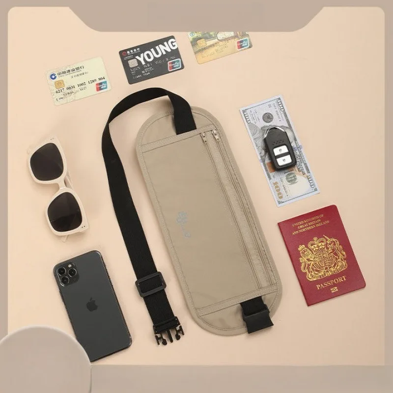 

1 шт. Спортивная поясная сумка с защитой от RFID, тонкая дорожная сумка для паспорта, поясная сумка для телефонов до 7,5 дюймов