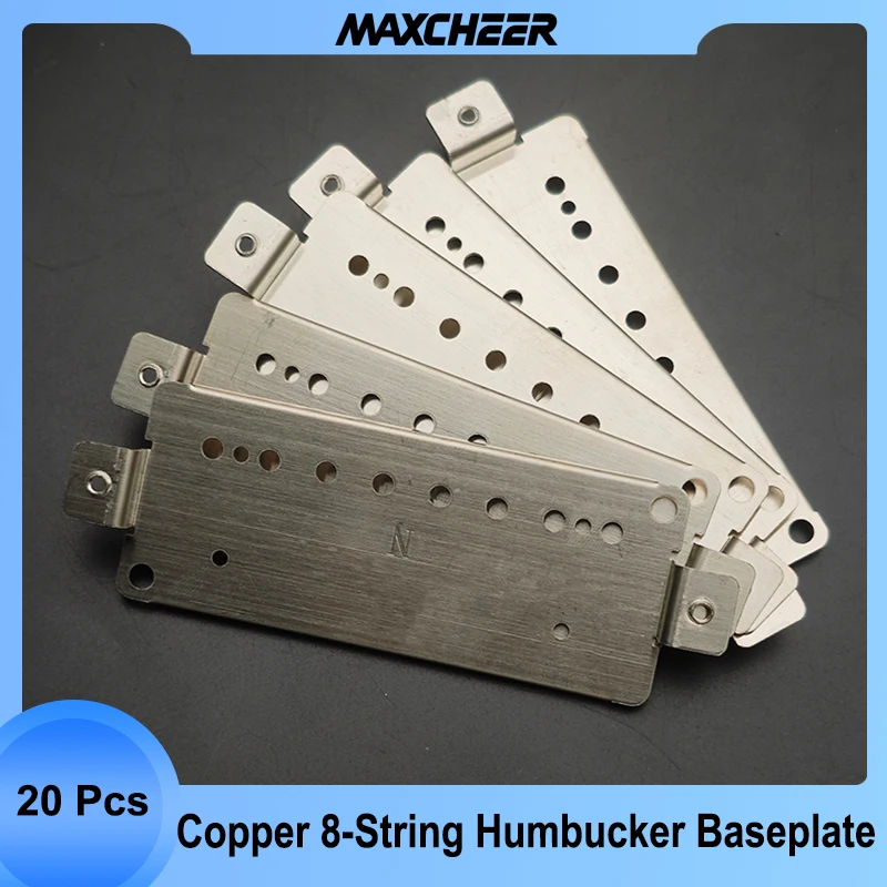 20Pcs 7/8-String Humbucker Pickup Baseplate White Copper Pickup Baseplate Pickup Parts Copper-Nickel Alloys 9.62/10.4MM