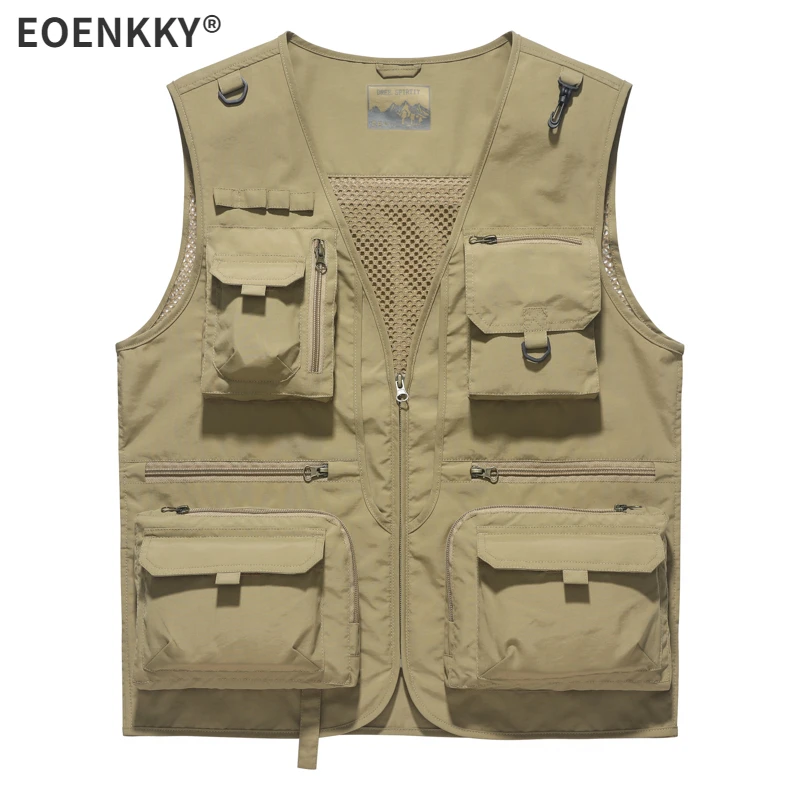 

14 Pockets Summer New Men US Tactical Hiking Fishing Vest Mens Photographer Waistcoat Mesh Cargo Sleeveless Jacket Tool Vest 7XL