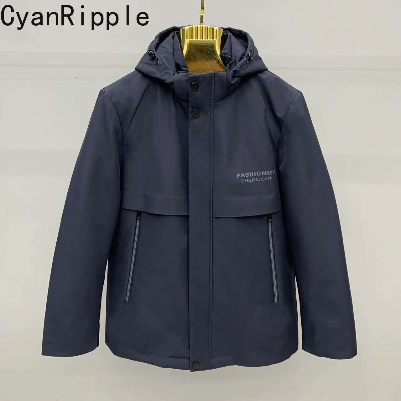 Fashion Winter Male Smart Casual Parkas Detachable Otter Rabbit Liner Hooded Wadded Jacket Keep Warm Men's Windproof Overcoat