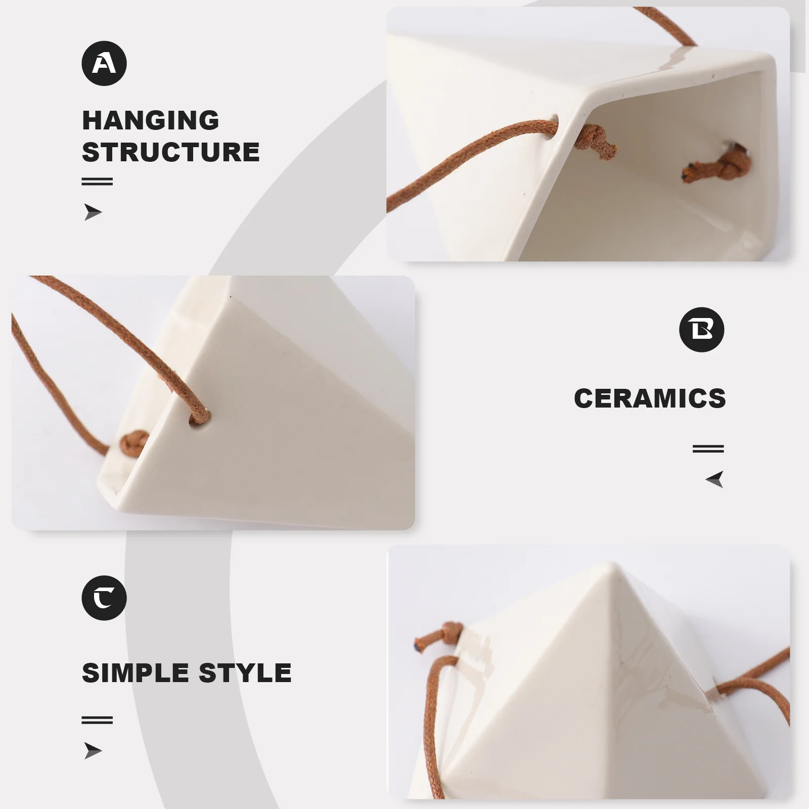 

2Pcs Durable Hanging Flowerpot Simple Style Design for Vertical Space Utilization Home Office Balcony Hanging Type Flowerpot